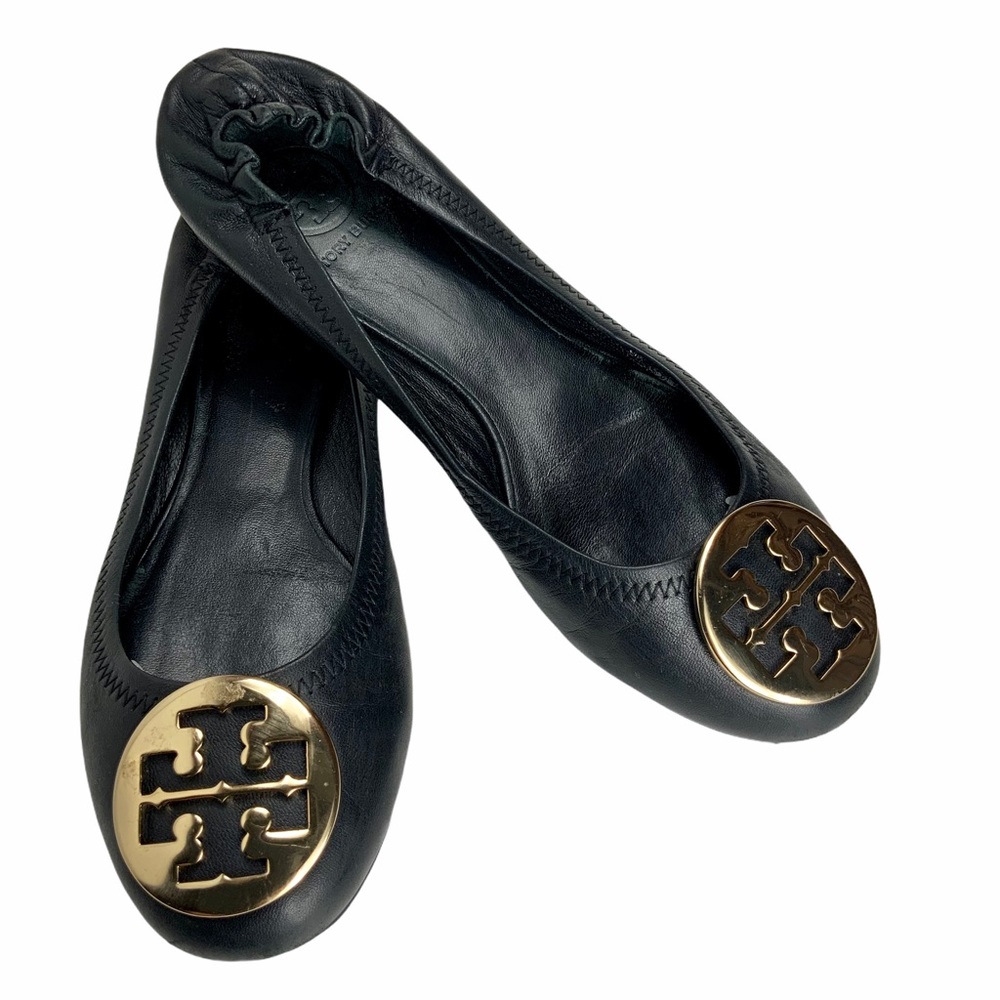 SOLD ***TORY BURCH Reva Black Flats. SZ 8.5 - Picture 6 of 15